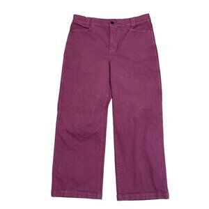 Madewell Emmett Wide-Leg Pants P31 Iris Bloom Purple Organic Cotton EUC